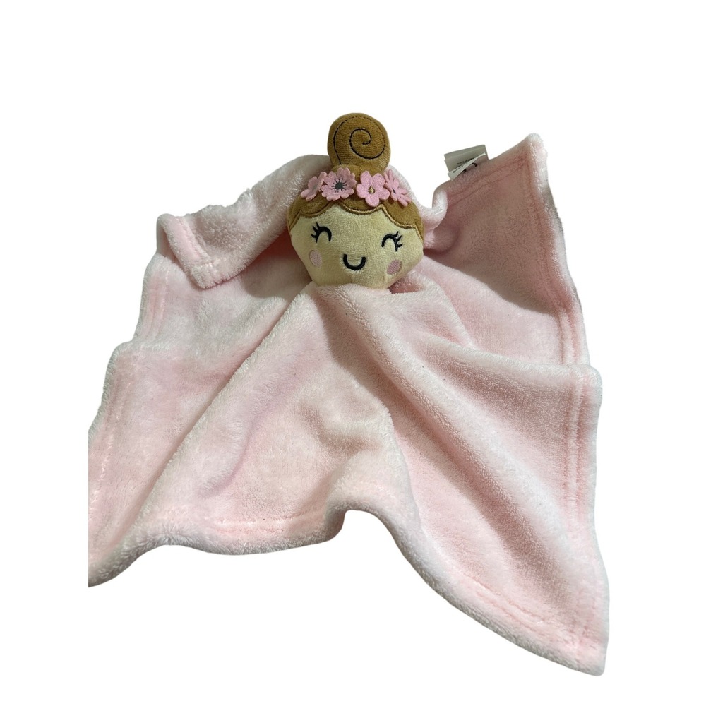 BabyCo LLC Pink Ballerina Plush Security‎ Blanket Lovey Flower Crown 16x16 SKU E